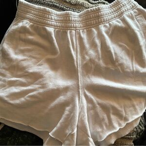 BNWT Aerie Fleece Shorts, White, Size L